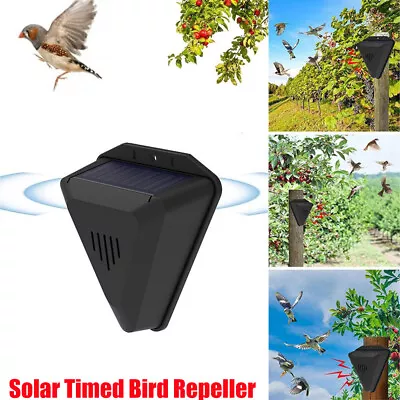 Solar Bird Repeller Sound Warning Animal Repellent Scarer Outdoor Waterproof AU • $19.98