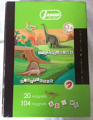 Janod Magnetic Letters With 20 Magnetic Dinosaurs (Magnetibook) Age 3+ • £10