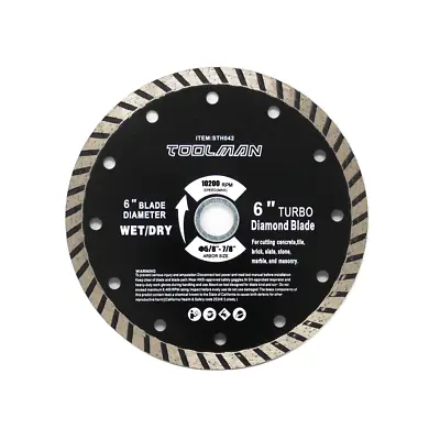 Universal Fit 6  Dry Masonry Circular Saw Blade With Diamond Cutting Edge New • $8.99