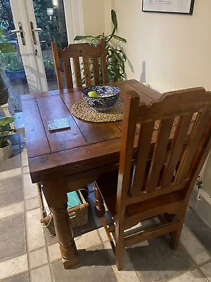 Solid Mango Wood Extendable Dining Table And 4 Chairs  • £380