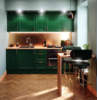 £1937.39 • Buy Design Fitted Kitchen Asti Verde Super Matte Kitchen Line 10 Pcs #l21515