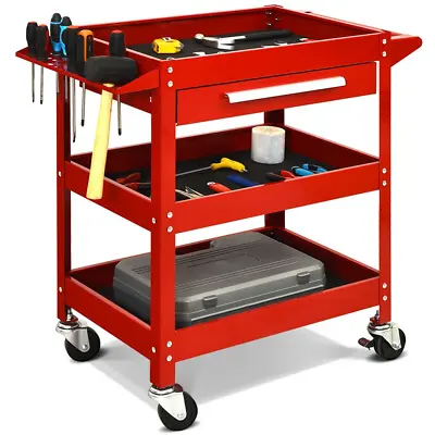 Three Tray Rolling Tool Cart Mechanic Cabinet Storage Toolbox Organizer Drawer • $195.36