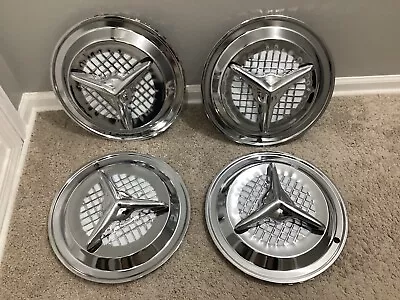 15  Spinner Hubcaps Wheel Covers Rat Rod Led Sled Low Rider Metal Chrome Set 4 • $139.95