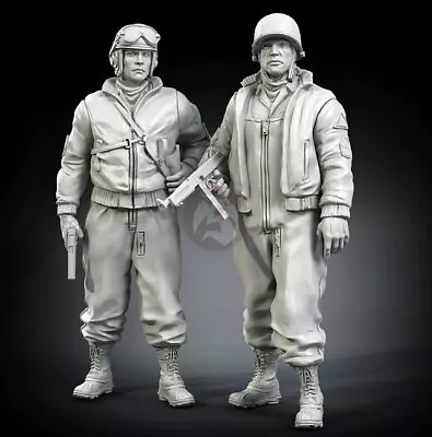 Panzer Art 1/35 US Tankers In Winter Combat Uniforms WWII Set (2 Figs.) FI35-006 • $83.86