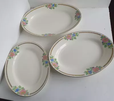 J & G Meakin Three Floral Oval Dishes Sol 391413 • £12.99