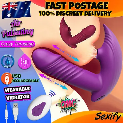 $42.95 • Buy Thrusting Wearable Vibrator Clit Sucking Dildo G-Spot Massager Sex Toy For Women