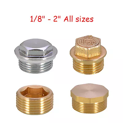 1/8  1/2  3/4  - 11/2  Brass Female Blanking Plug Stop End Male Socket Plugs Cap • $24.15