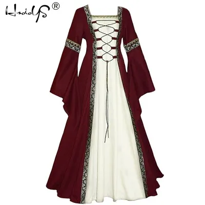 Medieval Renaissance Dress Women's Vintage Halloween Gothic Costume Party Dress • $19.98