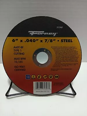 Forney Type 1 6 In. X 0.040 In. X 7/8 In. Steel Cut-Off Wheel 71797 Forney 71797 • $9.99