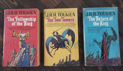 VINTAGE -LORD OF THE RINGS- TRILOGY By J.R.R. Tolkien - 1966 Ace PBs • £61.07