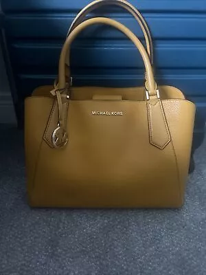 Michael Kors Mustard Yellow Top Handle Tote Bag Ex Cond • £22