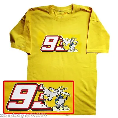 Rossi  Motorcycle Biker Race `THE GOAT 93 EATER` LIMITED Tshirt YELLOW SM To XXL • £14