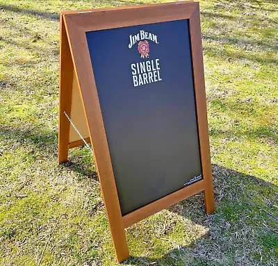 JIM BEAM Whiskey Bar Sidewalk Sign Wood A-Frame Chalkboard 43  2 Sided Tavern • $300