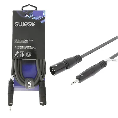 Sweex 3.5mm Stereo Mini Jack Plug To Male XLR Audio Mic Cable Mixer Lead DJ • £8.52