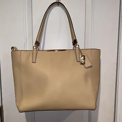 Coach Madison Saffiano Leather Tote Tan Color L1305-29002 • $100