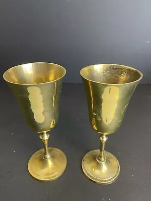 Vintage Brass Wine Goblets • $18.80