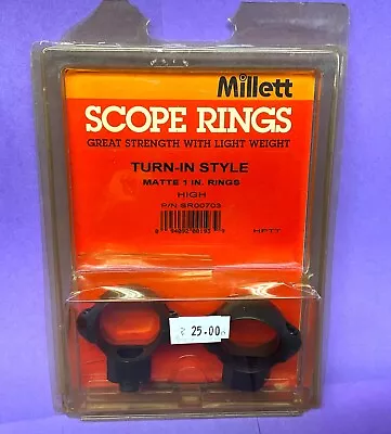 New Millet 1 Inch HIGH  Turn In Style Scope Rifle Pistol Rings P/n SR00703 • $18.99