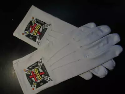 Masonic Freemasons Knights Templar Embroidered Dress Gloves  • $9