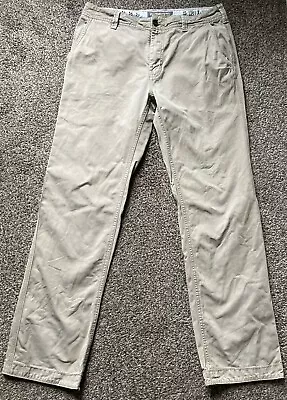 FAT FACE Men's Beige Cotton Chino Trousers Size 32 R 32  W 31  L • £11.95