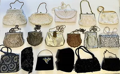 Vintage Estate 17pc Lot LA Regale Evening Purse Clutch Bag Beaded Sequins AS IS • $55