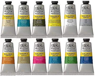 60ml Winsor & Newton Galeria Acrylic Paints Tube High Quality Art Supplies Colou • £4.49