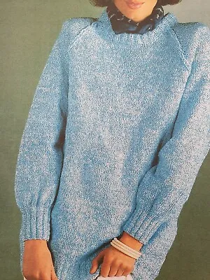 Knitting Pattern Lady's DK Easy Jumper 32 - 40 (446) • £1.95