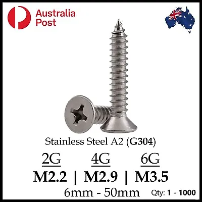 M2 M3 Self Tapping Countersunk Phillips Screw S 2 9 CSK Stainless Steel A2 G304 • $9.50