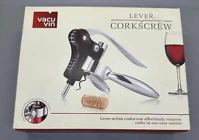 Vacu Vin Lever Corkscrew Horizontal Lever Corkscrew Bottle Opener Black - New • $17.99