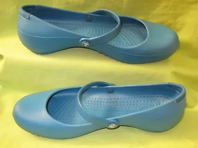 CROCS Alice Mary Jane SLIP ON Flats Comfort SHOES Women’s Size 8 Peacock Blue • $22.99