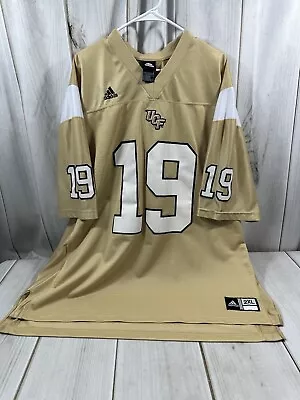 Adidas UCF Knights #19 Football Mesh Jersey Shirt Adult 2XL Gold Black NCAA • $59.99