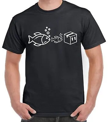 BIG FISH Little Fish Cardboard Box Dance Music Funny TEE TOP ALL SIZES S TO 5XL • $14.87
