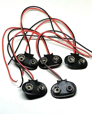 5x  9 Volt Battery Clip Snap Connector  • $9