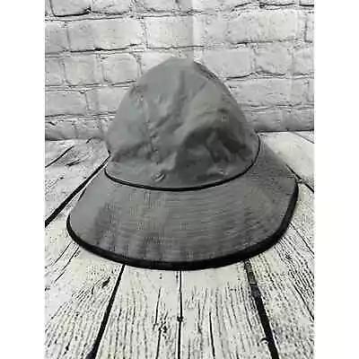 August Hat Company Polyester Bucket Rain Hat OSFM Grey Black Trim • $11.95