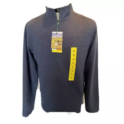 Orvis Mens  Terry 1/4 Zip Long Sleeve Layering Pullover Shirt(Small Navy Blue) • $32.65