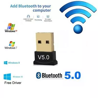 TV PC Laptop USB Bluetooth 5.0 Earbud Speaker Printer Adapter Dongle Receiver • $1.83