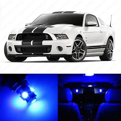 9 X Blue LED Interior Light Package For 2010 - 2014 Ford Mustang + PRY TOOL • $11.99