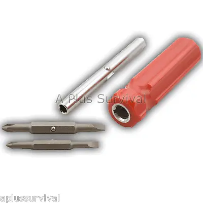 6 In 1 Function Screwdriver Flathead Philips Box Driver Camping Survival Kits • $7.99