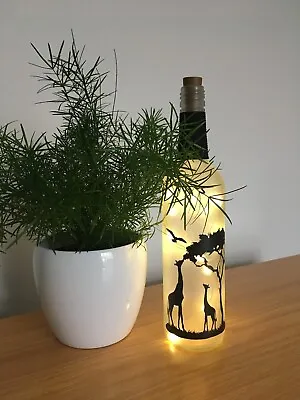 £12 • Buy LED Light Up Bottle Giraffe Safari Design Handmade Frosted Bottle