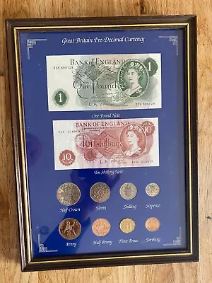 Rare British Pre-Decimal Currency In Perfect Condition Presentation Frame • £9.99