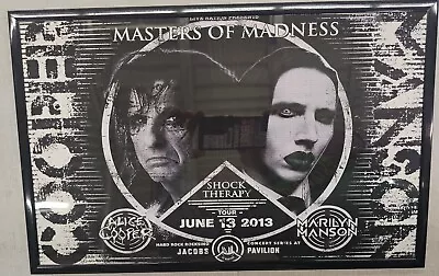 Alice Cooper & Marilyn Manson 2013 Cleveland Concert Poster 11  X17  Framed • $21.99