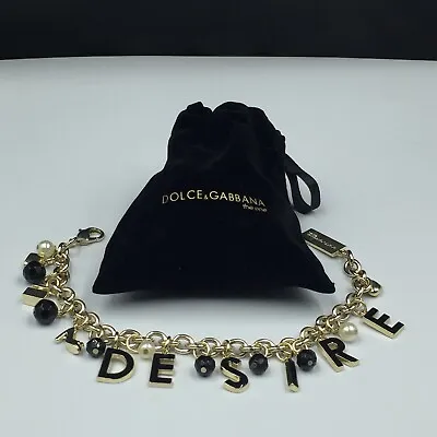 New Dolce & Gabbana D&G The One Desire Black & Gold Charm Bracelet With Dust Bag • £9.99