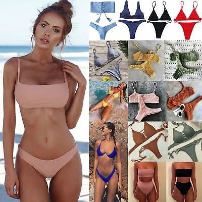 $13.99 • Buy Lady Bikini Set Bandage Push-up Bra Beach Swimwear Bathing Swimsuit Beachwear