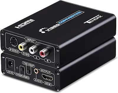 £46.98 • Buy Tendak 3RCA AV CVBS Composite & S-Video R/L Audio To HDMI Converter Adapter With