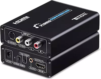 £46.98 • Buy Tendak 3RCA AV CVBS Composite & S-Video R/L Audio To HDMI Converter Adapter With
