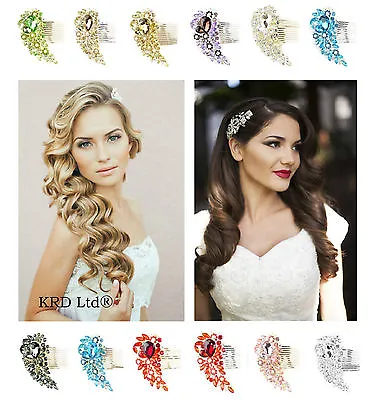 £3.38 • Buy Bridal DIAMOND HAIR COMB Wedding Prom Girls Ladies Fancy Dress Night Party Tiara