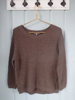 Vince Womens XS 0 2 Brown Yak Wool Pullover Textured Boat Neck Sweater Hi Low • $69.99