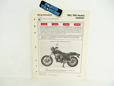 NOS Genuine Honda Dealer Set-Up Instructions Manual CB450SC Nighthawk 450 82 83 • $9.99