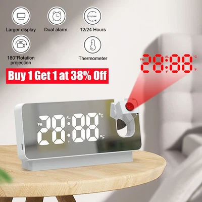 £6.78 • Buy Led Smart Digital Alarm Clock Projection Temperature Projector Lcd Display Time