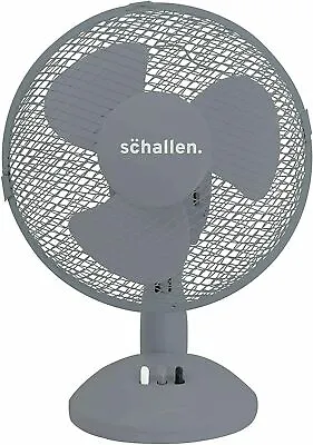 Schallen Electric Portable Air Cooling GREY Small 9'' Inch Desktop Desk Fan • £4.20