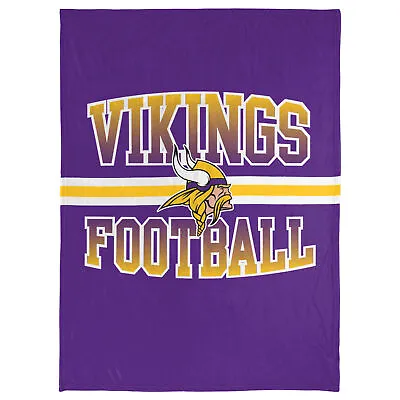 FOCO NFL Minnesota Vikings Stripe Micro Raschel Plush Throw Blanket 45 X 60 • $27.50